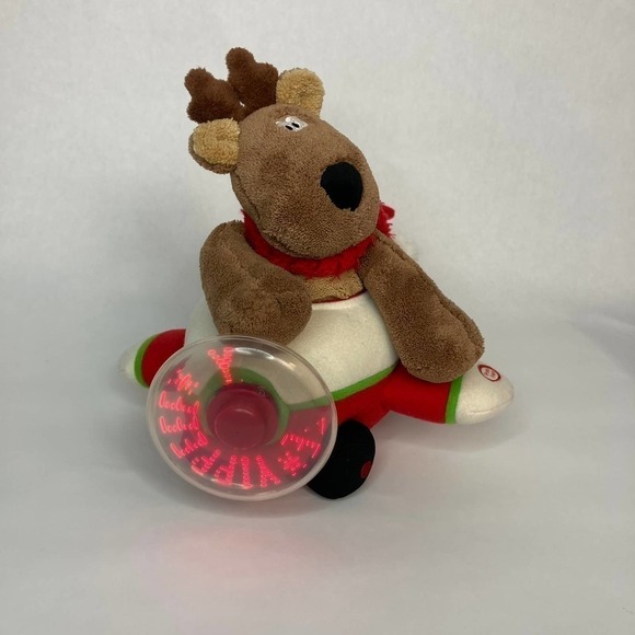 HALLMARK Rodney Reindeer Polar Parcel Service Airplane Sound Lights Motion Works - Picture 3 of 17